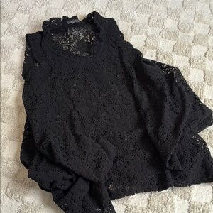 Elegant Black Lace Women's Top